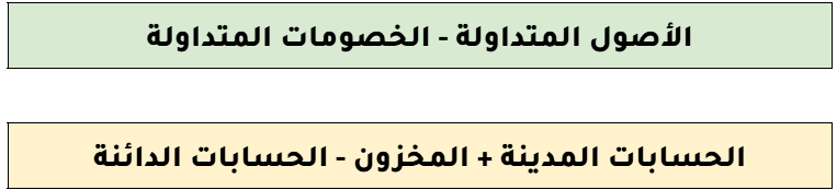  معادلتين رأس المال العامل Working Capital