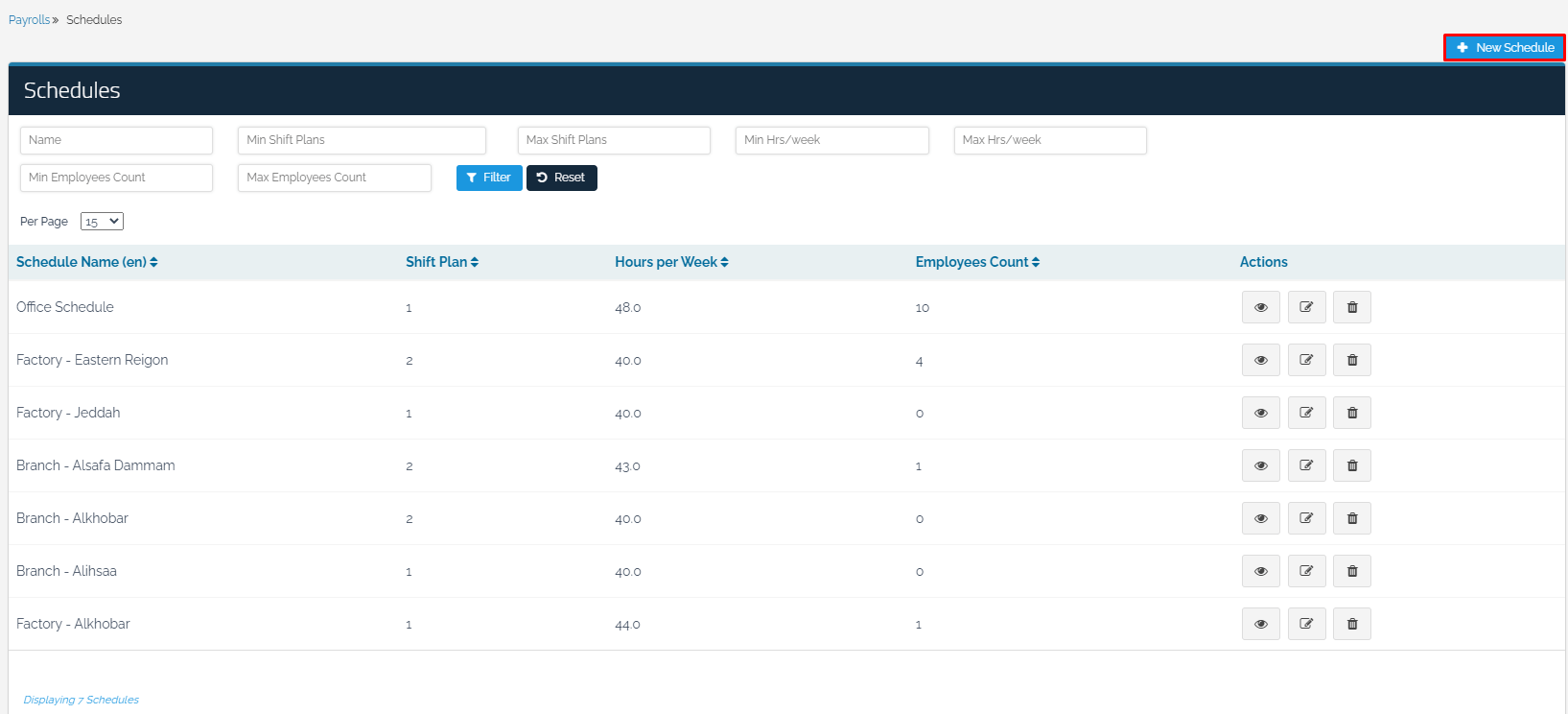 Schedules - Qoyod