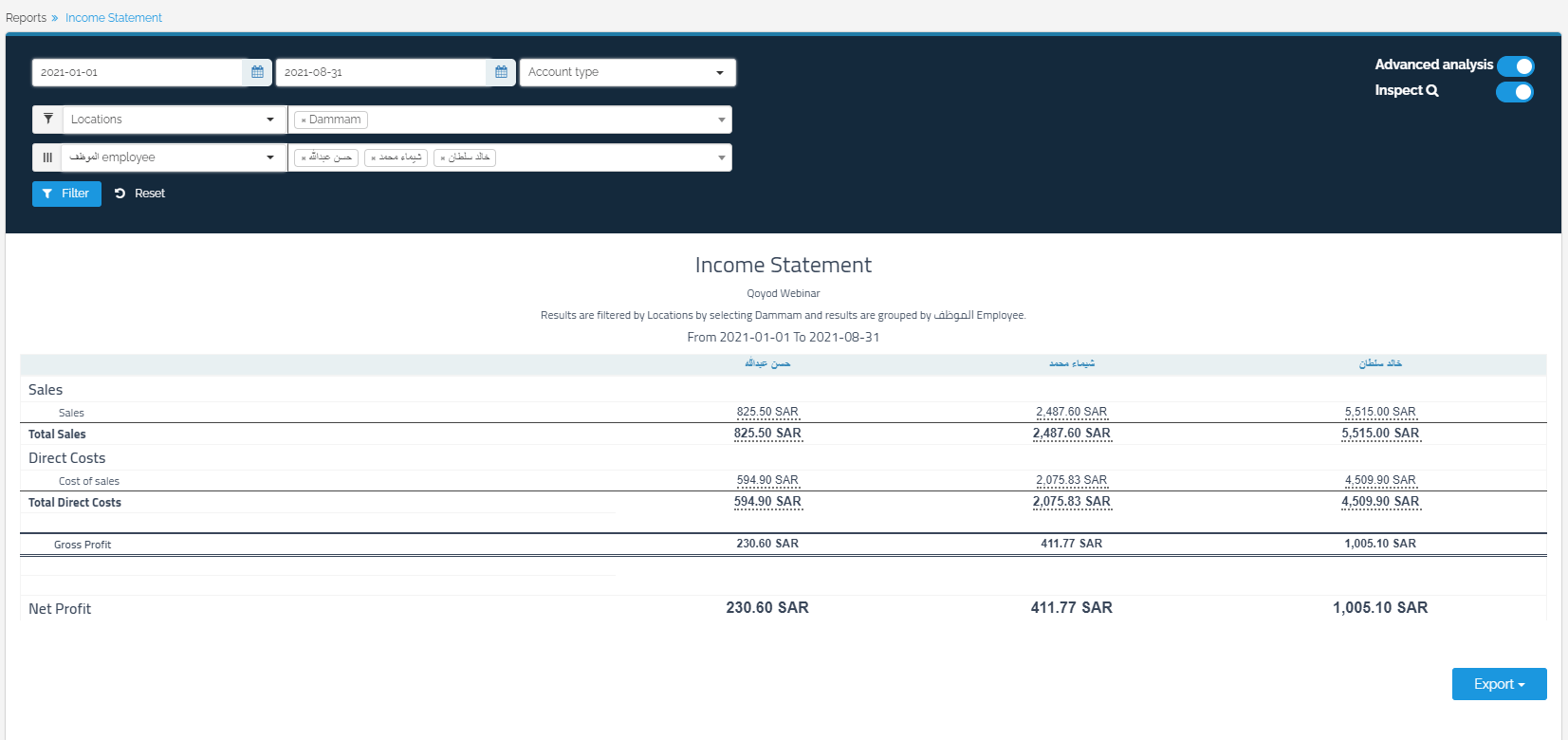 Income Statement - Qoyod