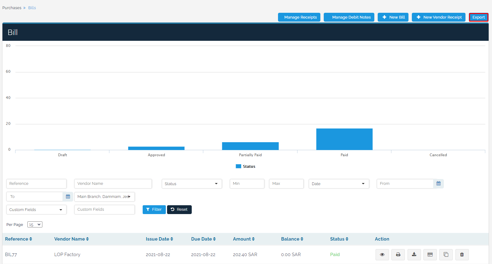 Export Bills - Qoyod