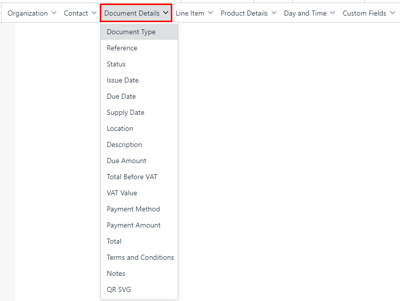 New Document designer settings - Qoyod