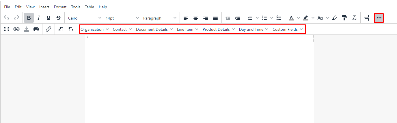 New Document designer settings - Qoyod