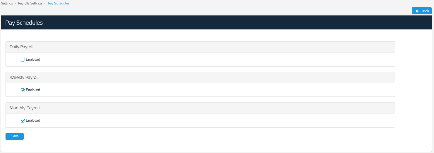 Payrolls Settings - Qoyod