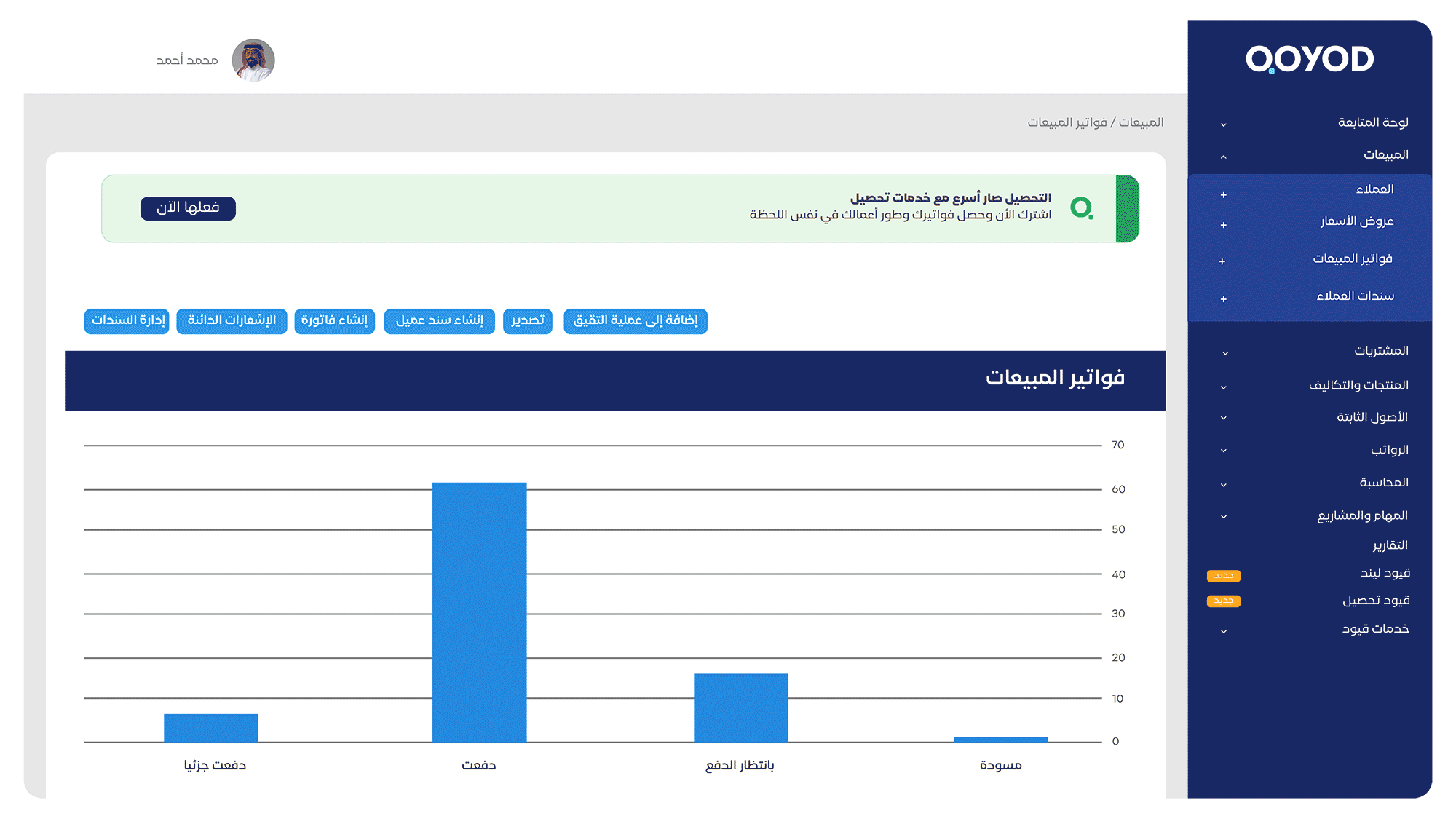 الفاتورة الالكترونية - قيود